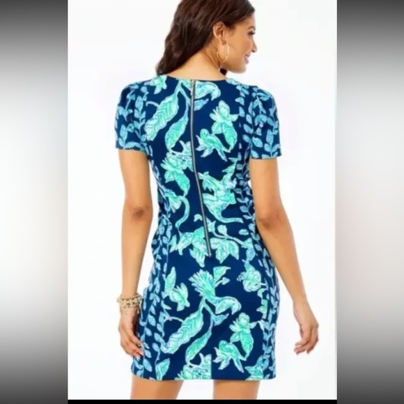NWT Lily Pulitzer Lelicia Dress High Tide Navy Size 2 - Picture 4 of 16